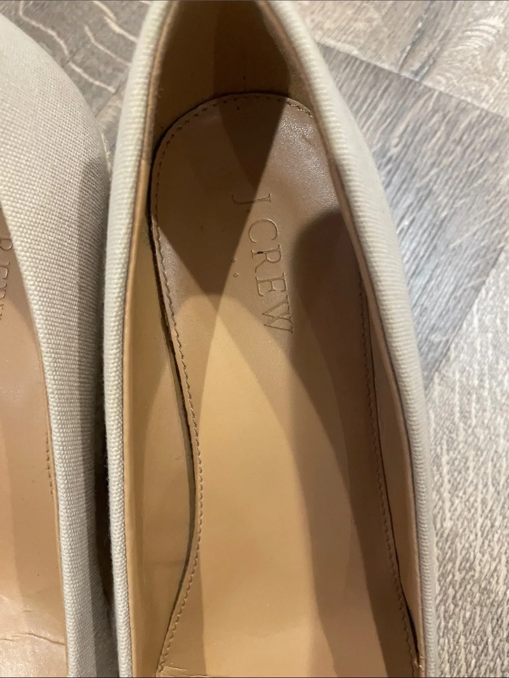 J. Crew Cream Canvas Espadrille Wedge Pumps